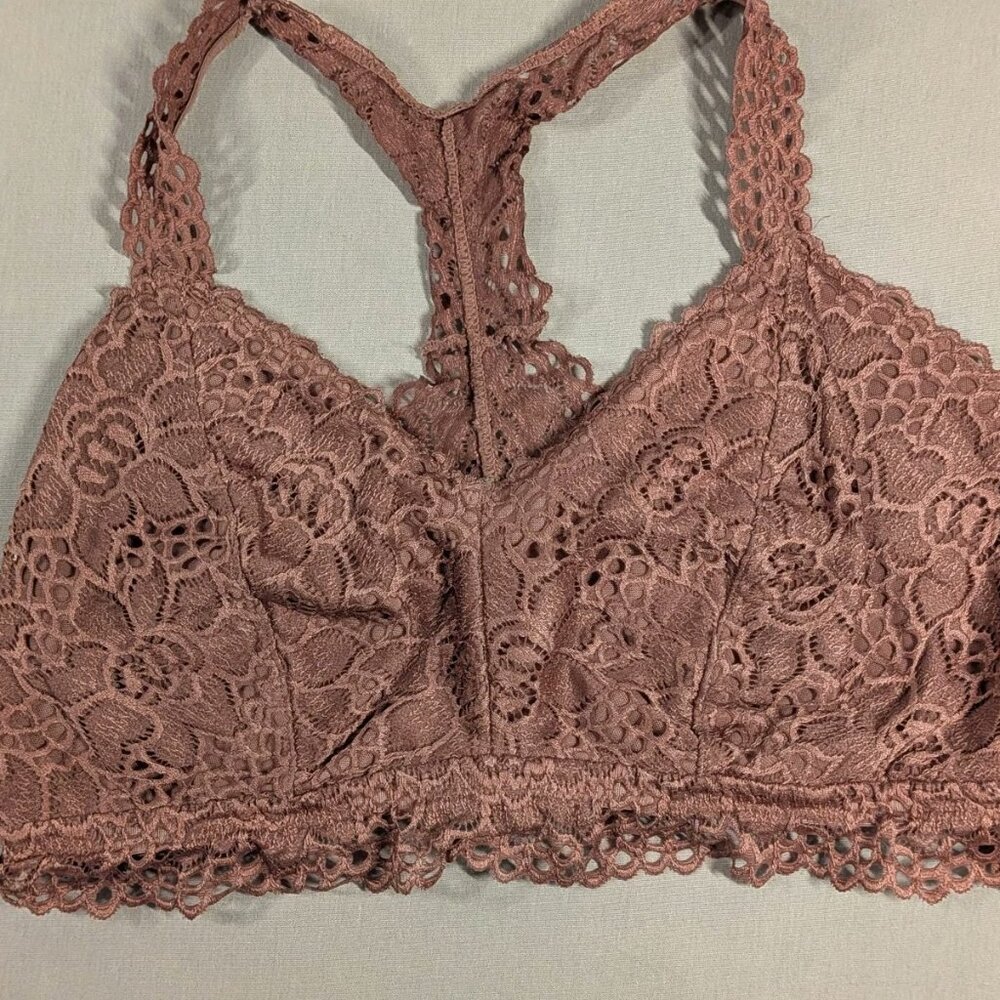 Maurices Rose Vintage Lace Racerback Bralette~Plus Size 1